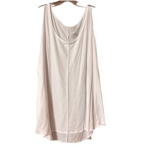 Terra & Sky Women's 2X Tank Top Scoop Neck Sleeveless Flowy Stretch White 20/22W